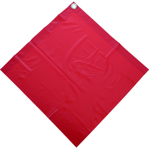 【TRUSCO】ＴＲＵＳＣＯ　安全表示旗　赤　ＰＶＣ　４００ｍｍＸ４００ｍｍ　厚み０．２ｍｍ